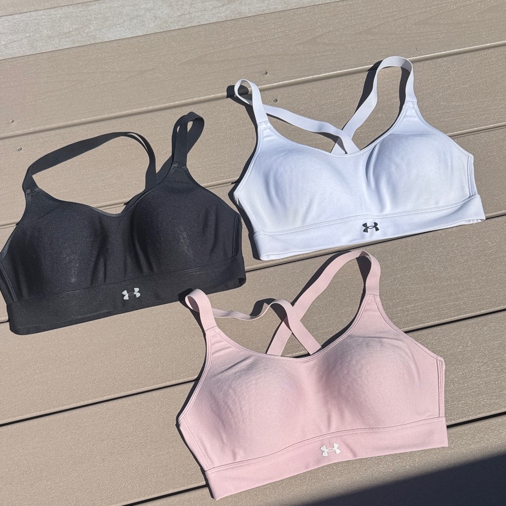 Under Armour Sports Bra Trio - Black, White, Pink